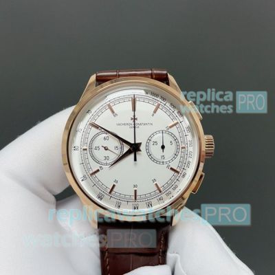 Best Replica Vacheron Constantin Patrimony 42mm Rose Gold Case Swiss 7750 Watch 